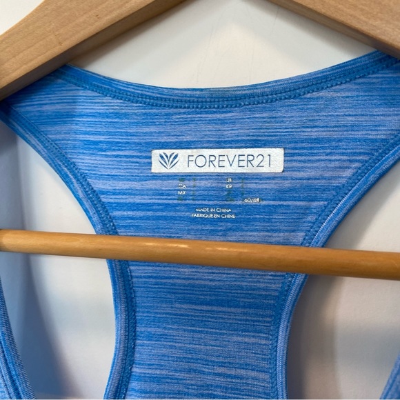 Forever 21 Size Small Ocean Blue Ombré Striped Racerback Workout Tank - Picture 3 of 6